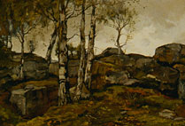 Rocky Landscape with Birches