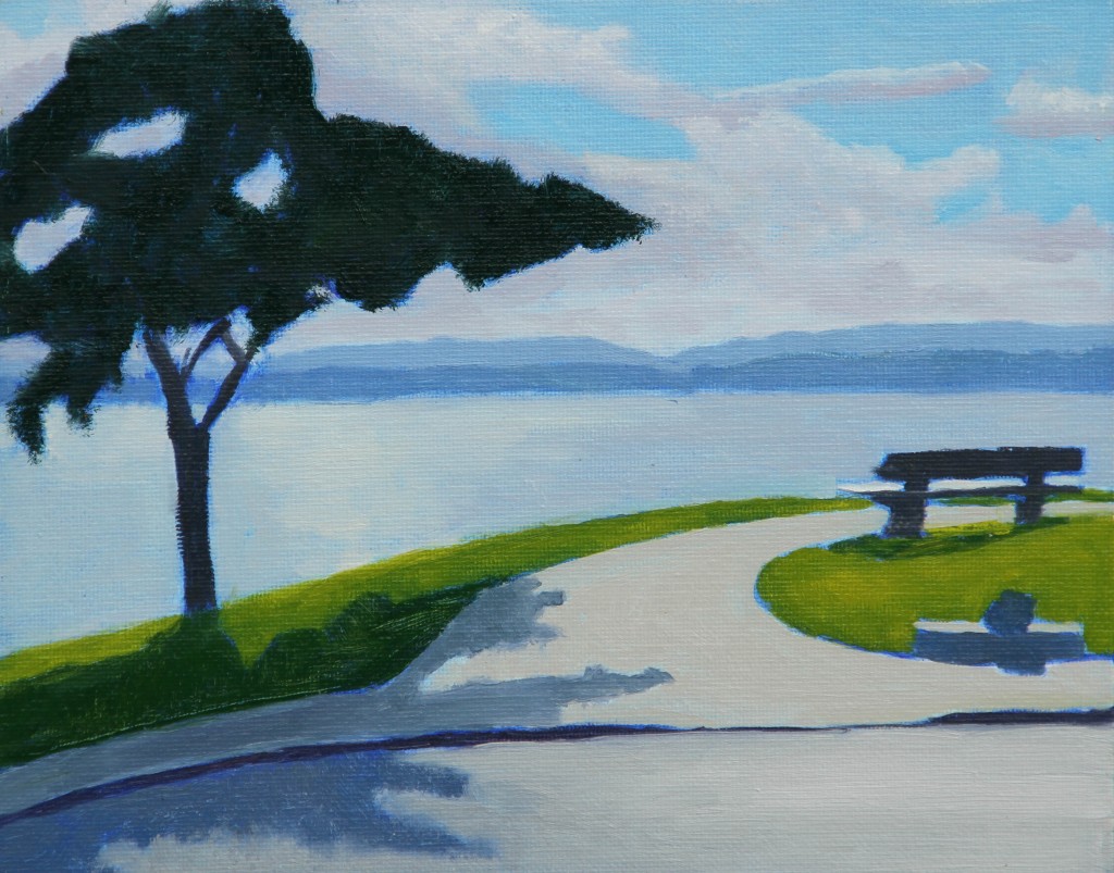 Study for Mitch Albala's plein air class. Marshall Park in Queen Anne.