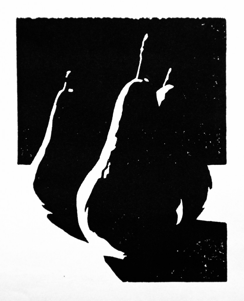 Pear Ensemble, Linocut Print, 4" x 5"