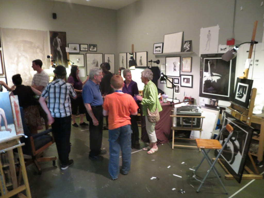 Here's a broader view of the crowd touring the atelier.