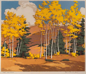 Aspen and Spruce, 
Serigraph,
1949