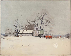 Gray Winter,
Color Block Print,
1947