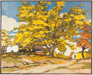 The Golden Maple,
Color Block Print,
1935