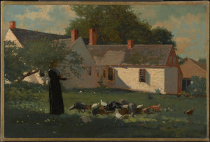 Winslow Homer, Farmyard Scene, c 1872-74, Oil on canvas, 12 3/8" x 18 7/16"