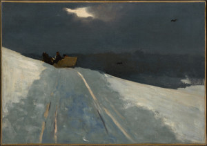 Winslow Homer, Sleigh Ride,  c 1890-95, Oil on canvas, 14 1/16" x 20 1/16"