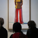 Wayne Thiebaud,
Girl in Striped Blouse,
1973-1975,
Oil on canvas,
66 1/8" x 36 1/8"